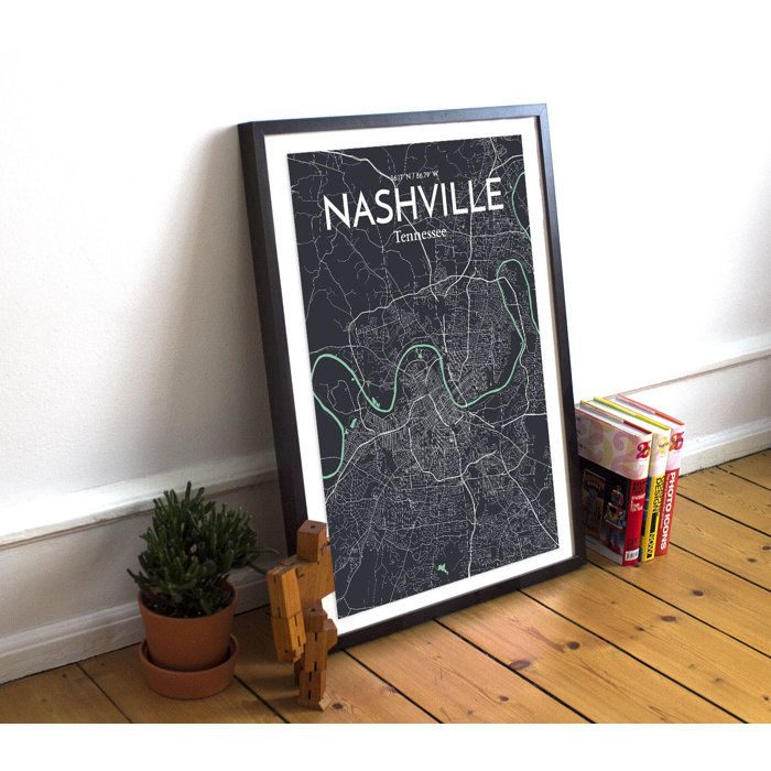 Williston Nashville City Map Unframed Graphic Art Wayfair